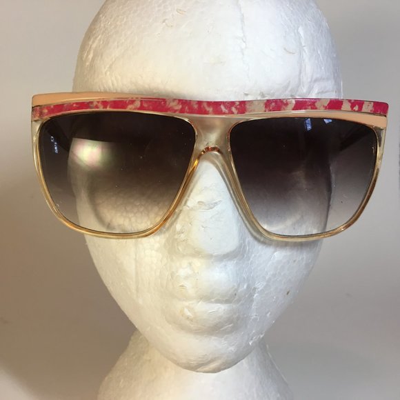 Foster Grant Pink Beige Women's Sunglasses USA Vintage 1980s Retro Over Size - Picture 4 of 14